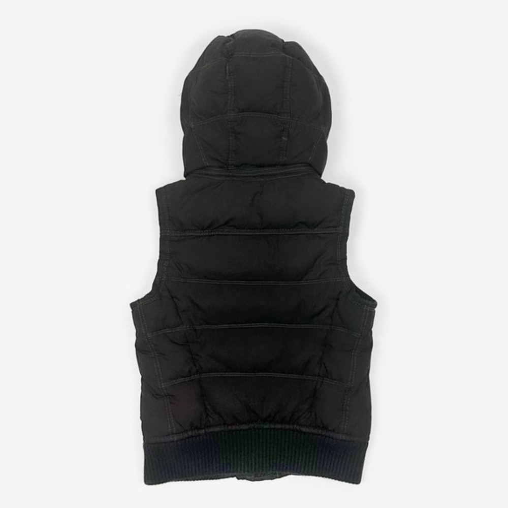 Abercrombie & Fitch Hooded Puffer Vest Size M Chocolate Brown Down Quilted Y2K - Picture 2 of 2